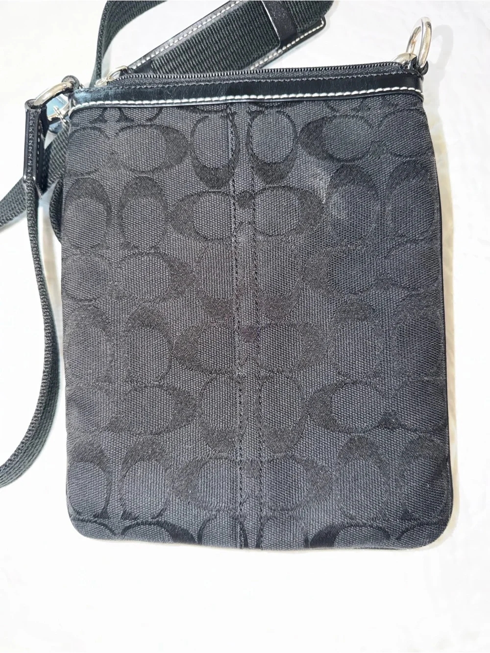 Vintage Coach Black Signature Crossbody Bag